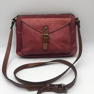 Patricia Nash Avellino Faded Rose Distressed Leather Crossbody Bag Purse READ